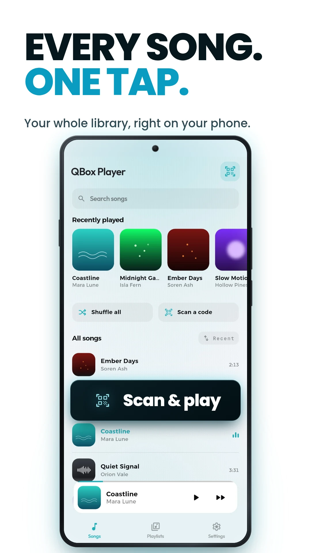 QBox Player — your whole library, one tap to play